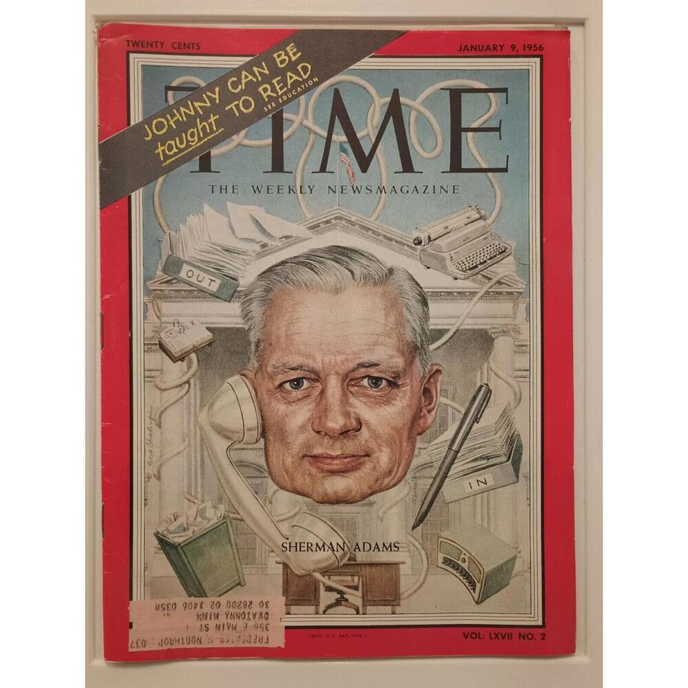 Time Magazine   January 9 1956   Sherman Adams   VINTAGE ADS